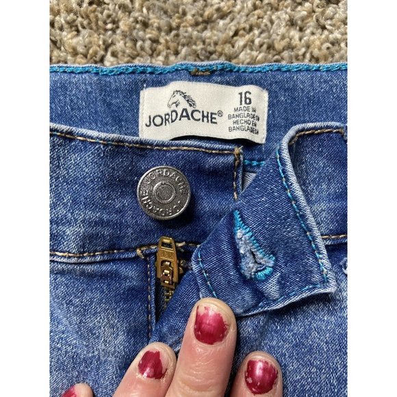 Jordache Bermuda High Rise Shorts Girls Size 16 Multicolor Stars Be Happy - Picture 6 of 12